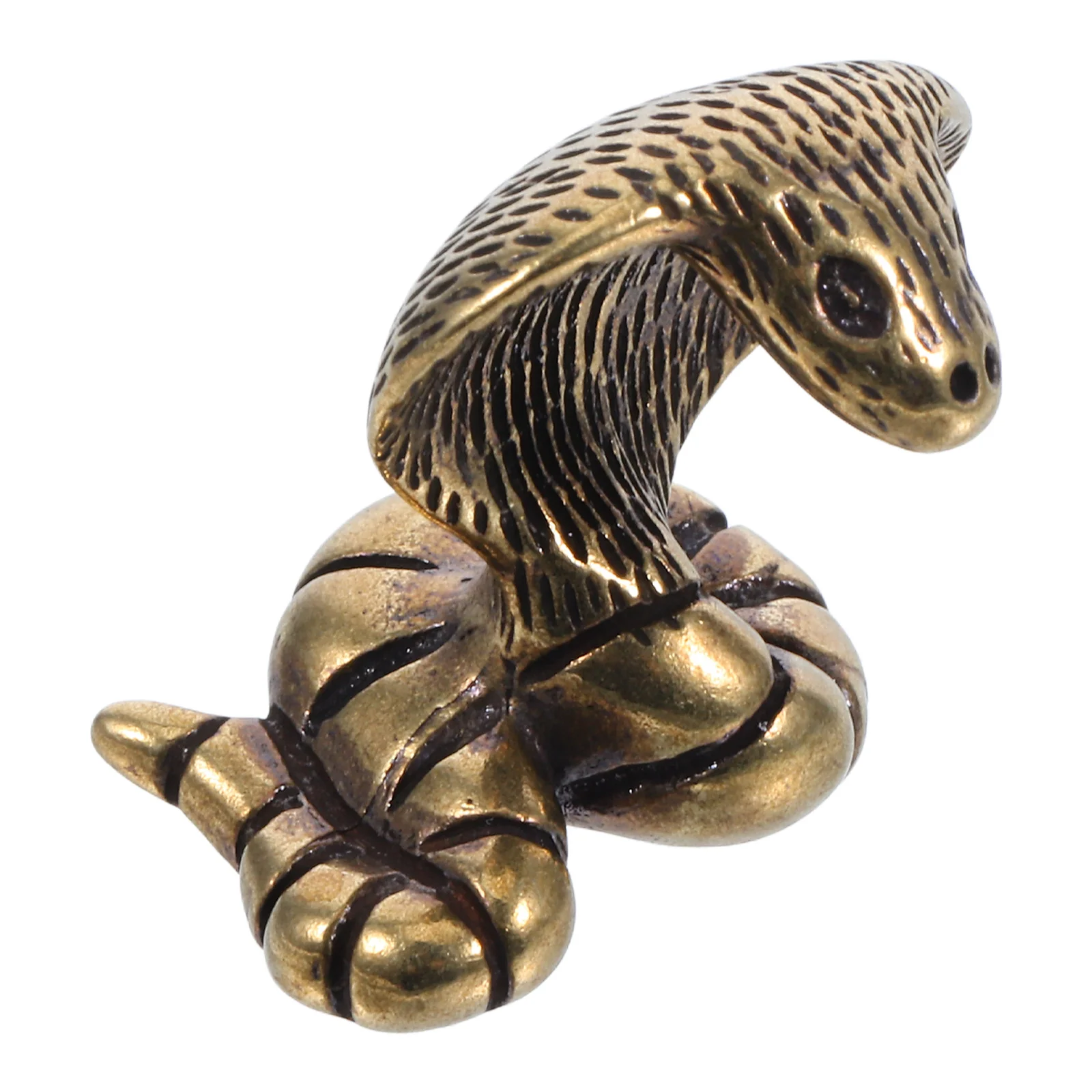 

Chinese Zodiac Snake Brass Figurine Ornament Paperweight Desktop Wealth Decoration Cute Statue