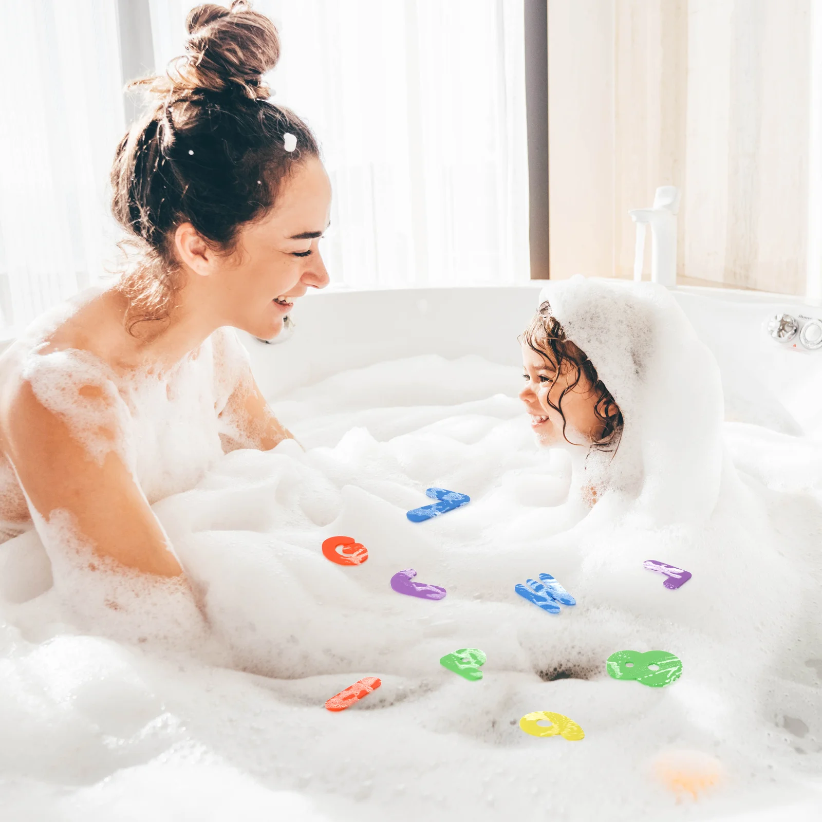 Ensemble flottant éducatif Premium pour enfants, 36 pièces, lettres et chiffres de bain, apprentissage du comptage, reconnaissance des couleurs