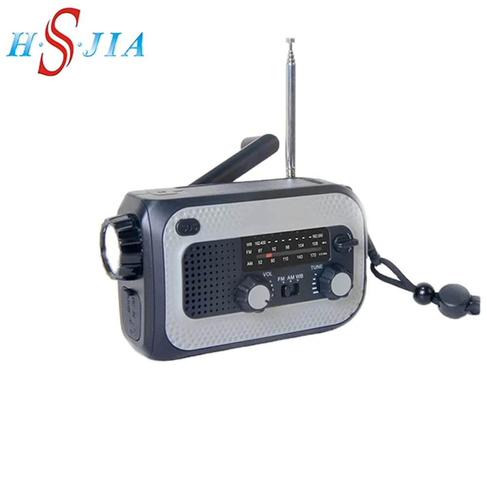 2024, новейший дизайн, AM/FM/NOAA, аварийное радио, светодиодный фонарик, ручная рукоятка, солнечное динамо-радио с погодой, подходит для улицы