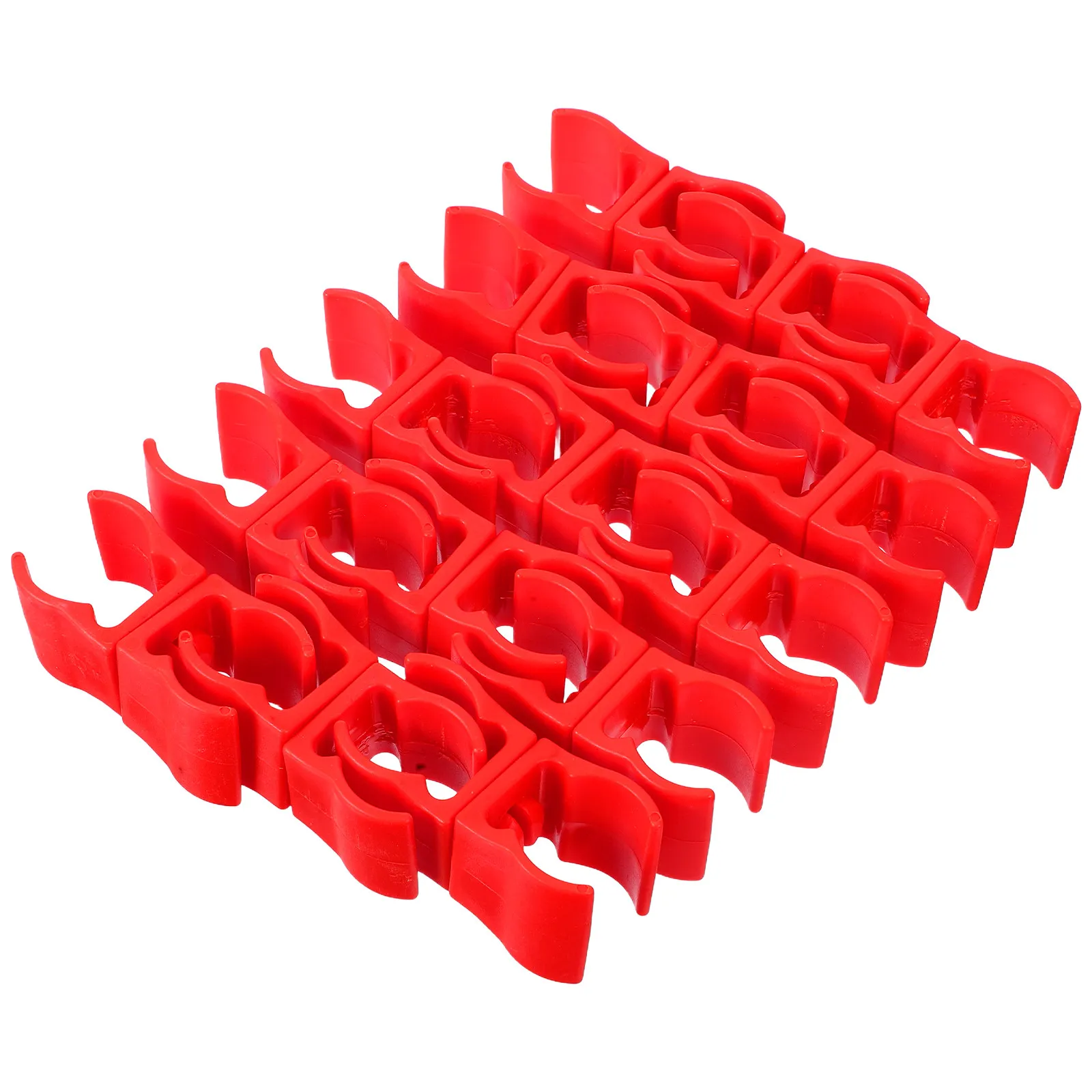 16Pcs Bright Red Soccer Flag Pole Clip Universal Fit for Marker Poles Agility Training Sticks Connector Football Exercise