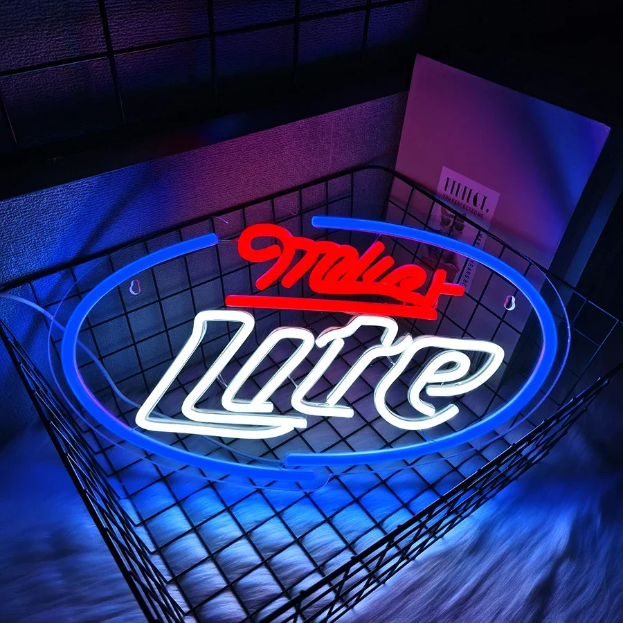 

Led Neon Light For Man Cave,Bedroom Decoration,Store,Beer Bar,Pub,Club,Party,USB Powered,Miller Lite Neon Sign For Wall Decor