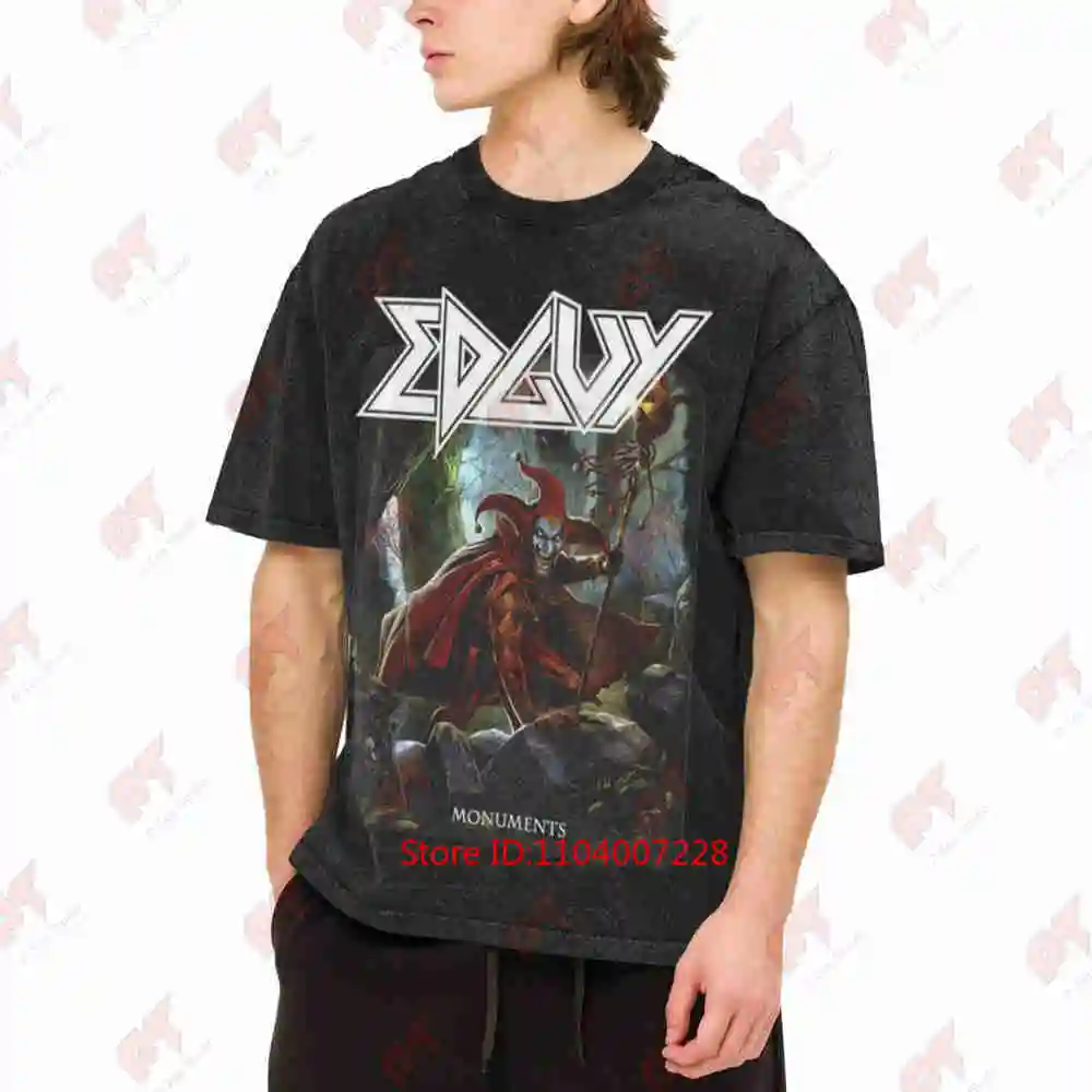 Edguy Band Monuments Heavy Metal Vintage Washed Tee Pure Cotton T-Shirt
