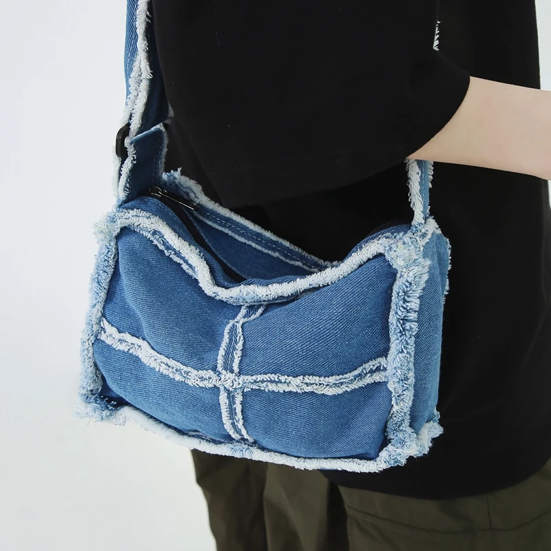 Brand Designer Denim Casual Shoulder Crossbody Bags Women Handbag Purses 2023 New Small Jeans Ladies Messenger Bags High Quality