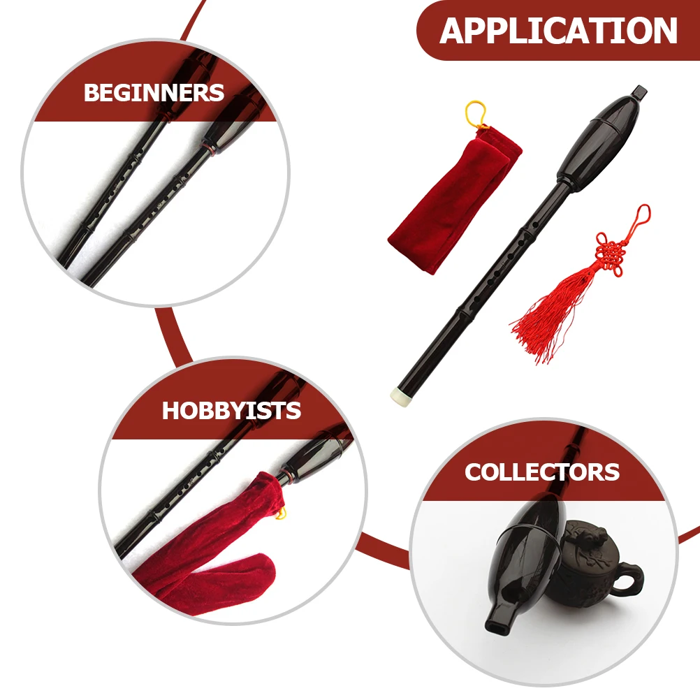 

1 set 1 Set Traditional Bawu Flute Resin Folk Wind Instrument For Beginner Learning Musical Tool Storage Bag Smooth Surface