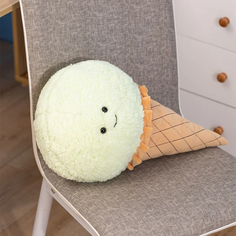 Simulation Ice Cream Plush Toy Kawaii Plushie Dessert Food Stuffed Soft Kids Toys Pillow Chair Cushion Room Decor Kids Gifts