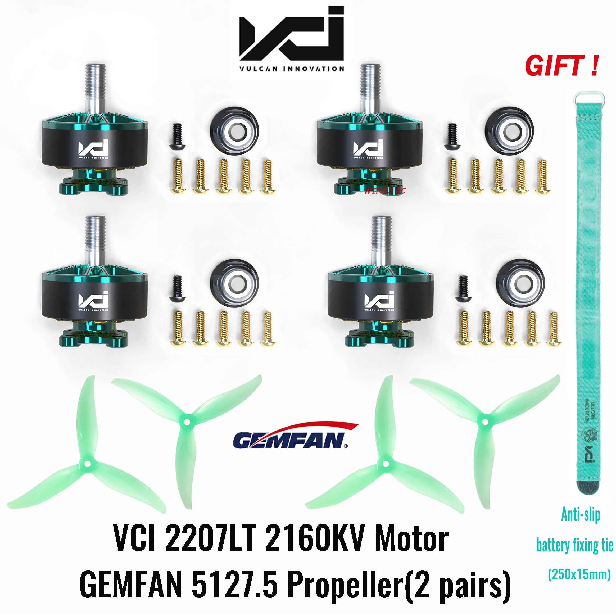 VCI HOBBY 2207LT 2160KV 6S FPV Brushless Motor GEMFAN 5127.5 props NSK NMB Bearings 7075 Aluminum For FPV RC Racing Drone Yuki