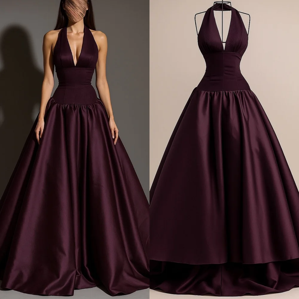 

Customized Sexy Fashion Pleat Ruched Draped A-line V-neck Long Dresses Bespoke Occasion Dresses High Quality Sizes Available