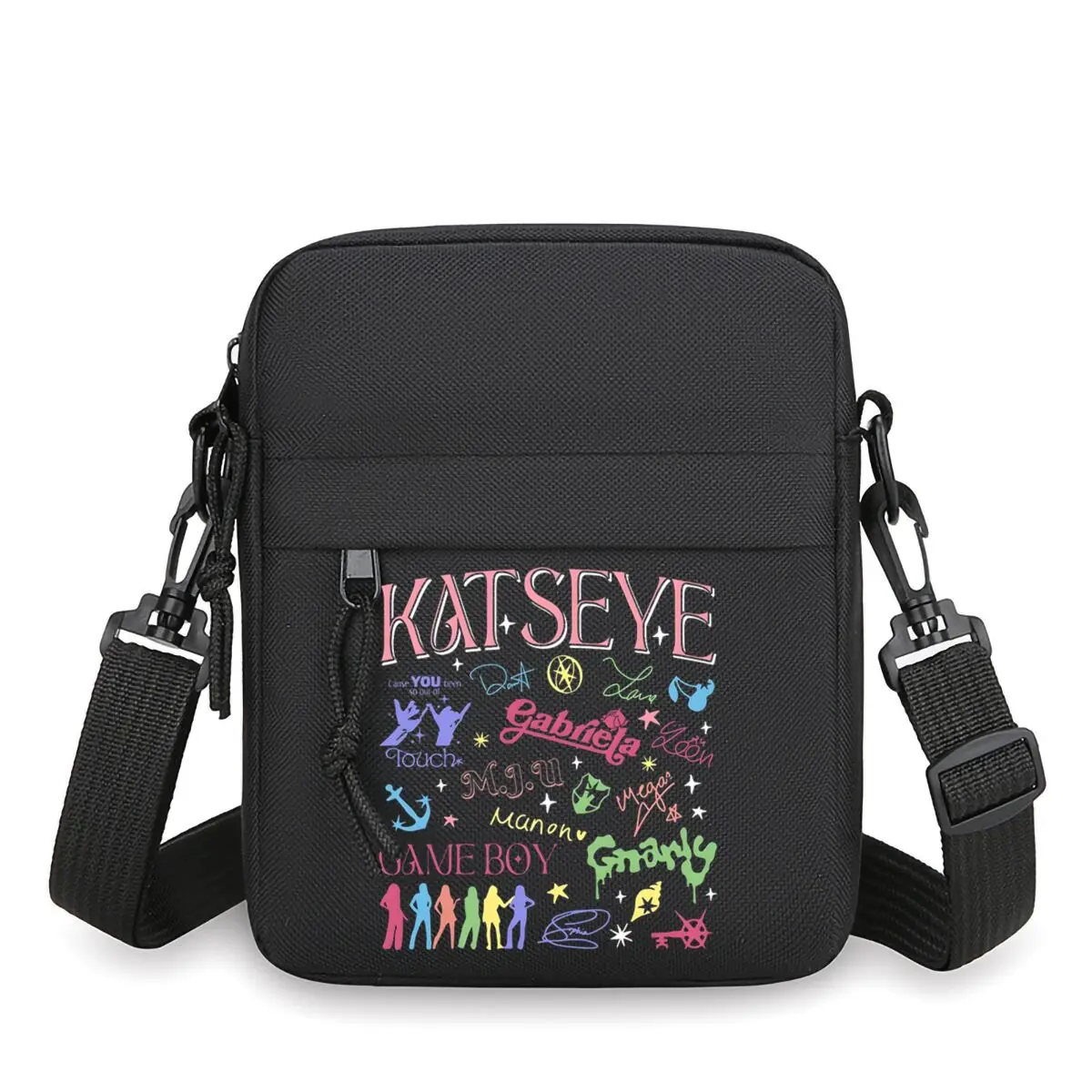 Kpop Group Katseye Vintage Small Crossbody Bag Women Zipper Korean Ulzzang Mini Mobile Phone Bag Lightweight Messenger Bag