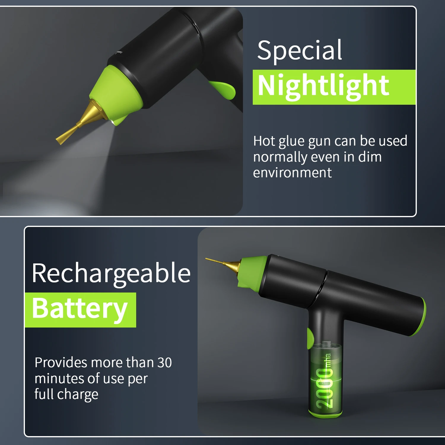 ปืนยิงกาวไฟฟ้าไร้สาย10W ใช้ในครัวเรือนปืนยิงกาวร้อนละลายขนาด7มม. อุปกรณ์ซ่อมแบบใช้ความร้อน