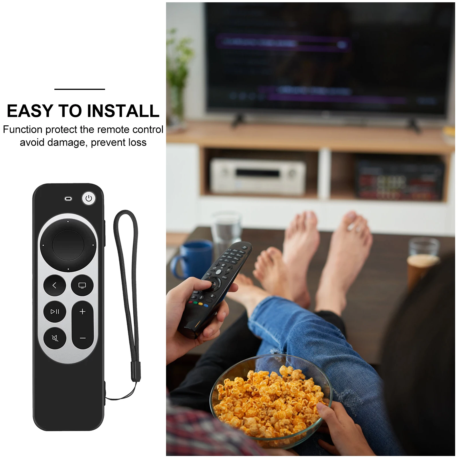 

Controller Case Compatible For Apple 4K Remote Shockproof Silicone Cover Full Access Easy Install Colorful Skin Dustproof