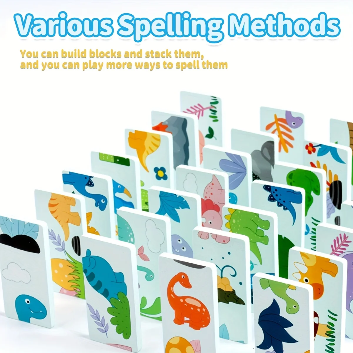 Bloques apilables de dinosaurios CoolNuro: clasificación de formas y desarrollo cognitivo, diseño colorido de animales y naturaleza, perfecto para regalo