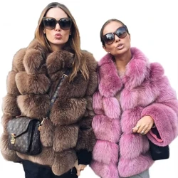 Women Faux Fur Fox Coats Short Coat Jackets Elegant Autumn Winter Jacket Furry Outerwear Elegant Splice Thick Warm Coffe Coats