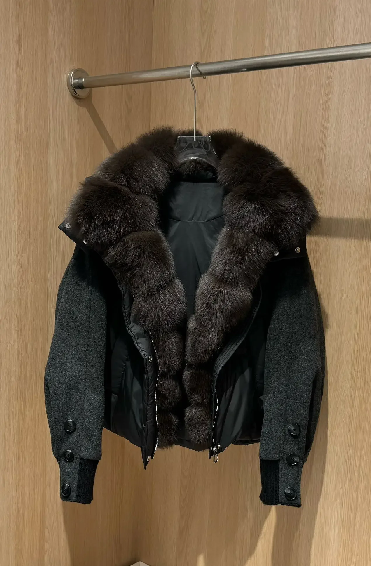 OFTBUY New Winter Warm Cropped Natural Fur Down Cclothing Women Short Duck Down Jacket Real Fox Fur Collar Puffer Coat Female