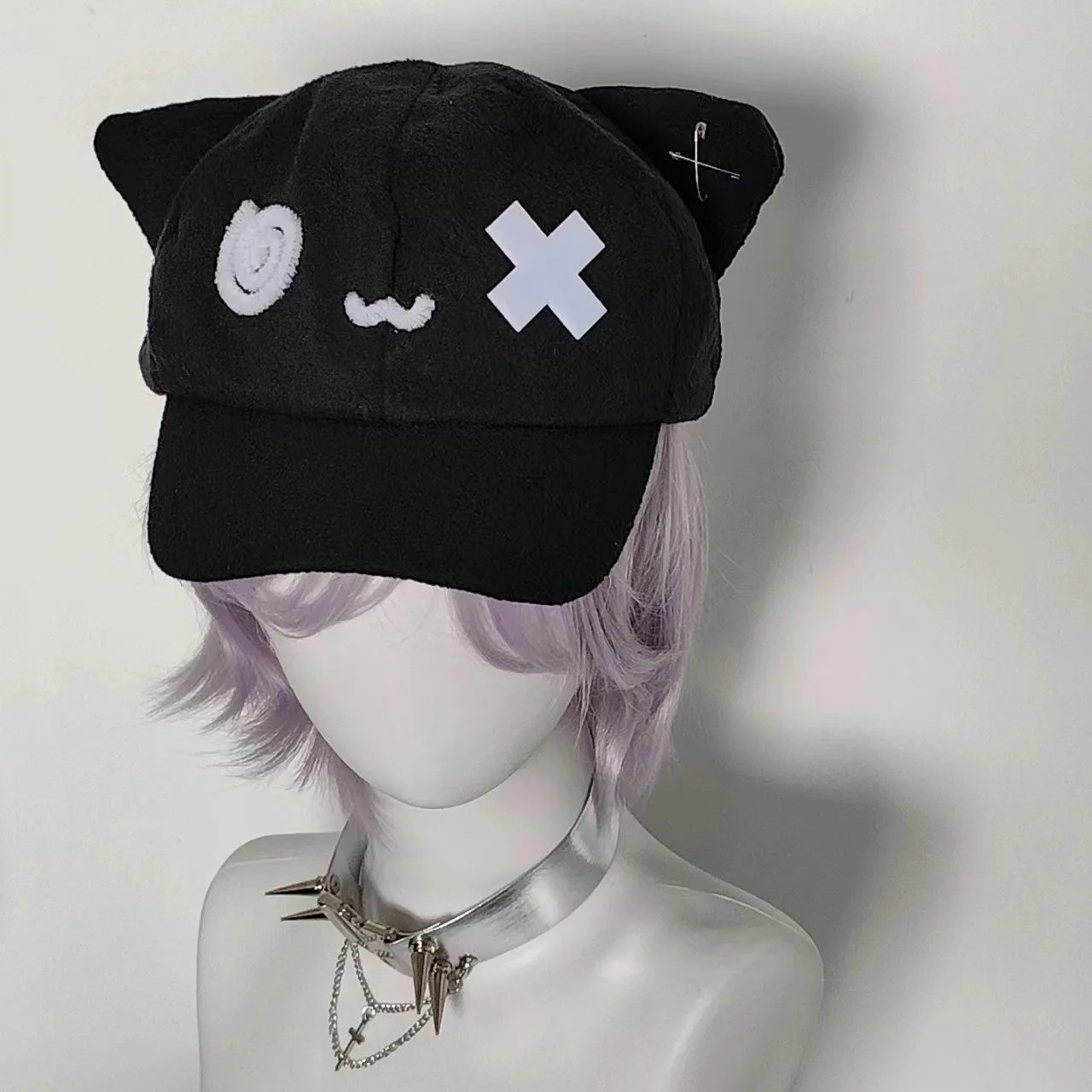 Y2k Black Cute Cat Ear Cap Outdoor Lolita Punk Sweet Harajuku Gothic Head Cap