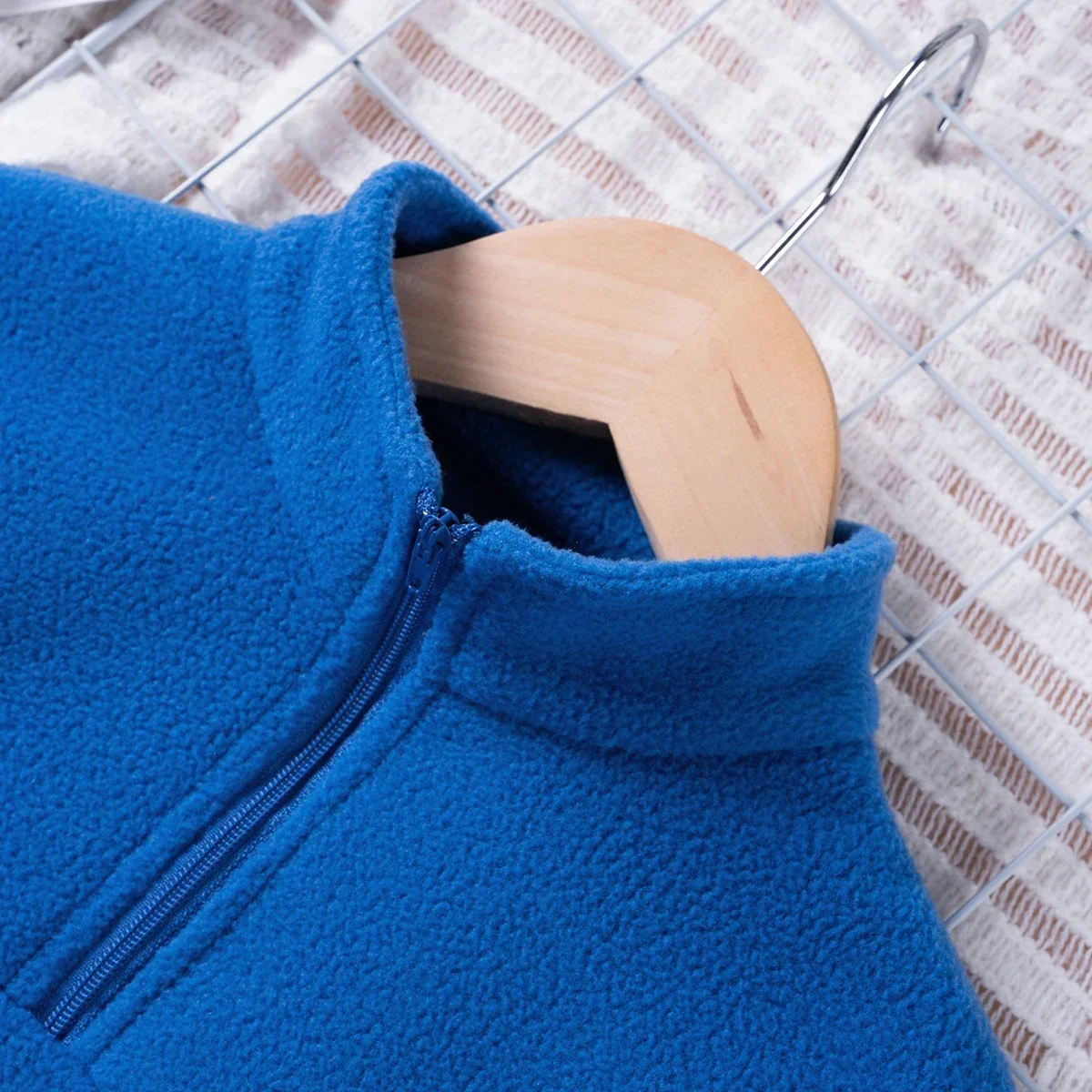Toddler Winter Suit Boys Girls Solid Colour Sweatshirt Fashion Two Pieces Zipper Style Rocker Fleece Comfortable Warmth