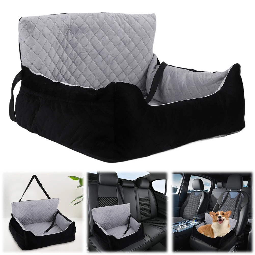 Upgraded Car Seat Bed Portable Car Seat Cover Carrying for Small and Medium Dogs Cats Rear Back Hammock Safety Travel Protector