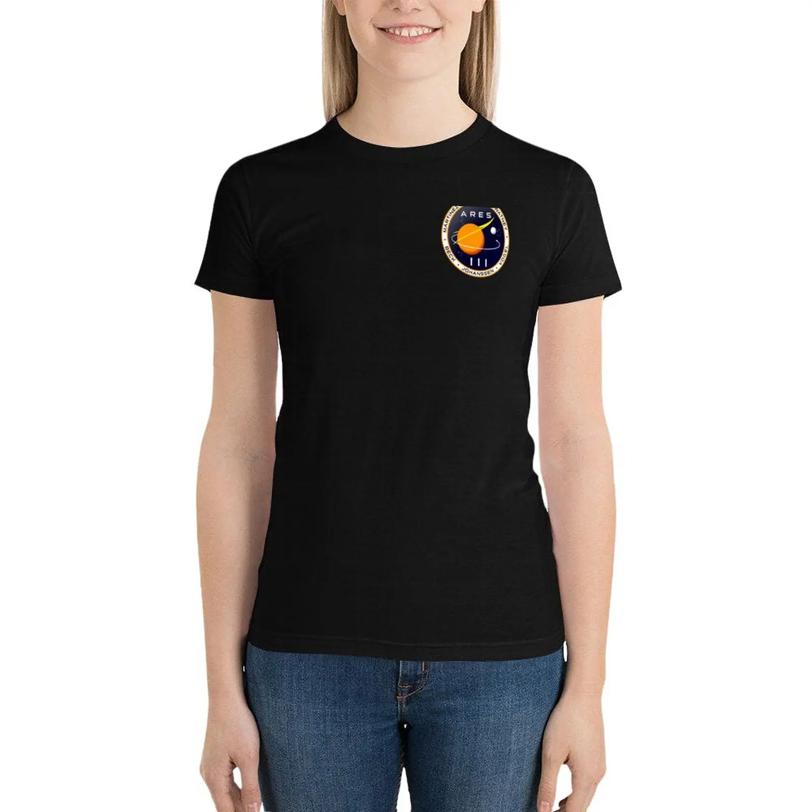 Ares 3 mission to Mars - The Martian (Badge) T-Shirt Blouse graphics plus size tops t shirts for Women loose fit