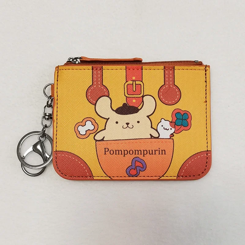 Sanrio Keroppi Card Holder Kuromi Keychain Hello Kitty Coin Purse My Melody Wallet Cinnamoroll Pompom Purin Pochacco Pendant