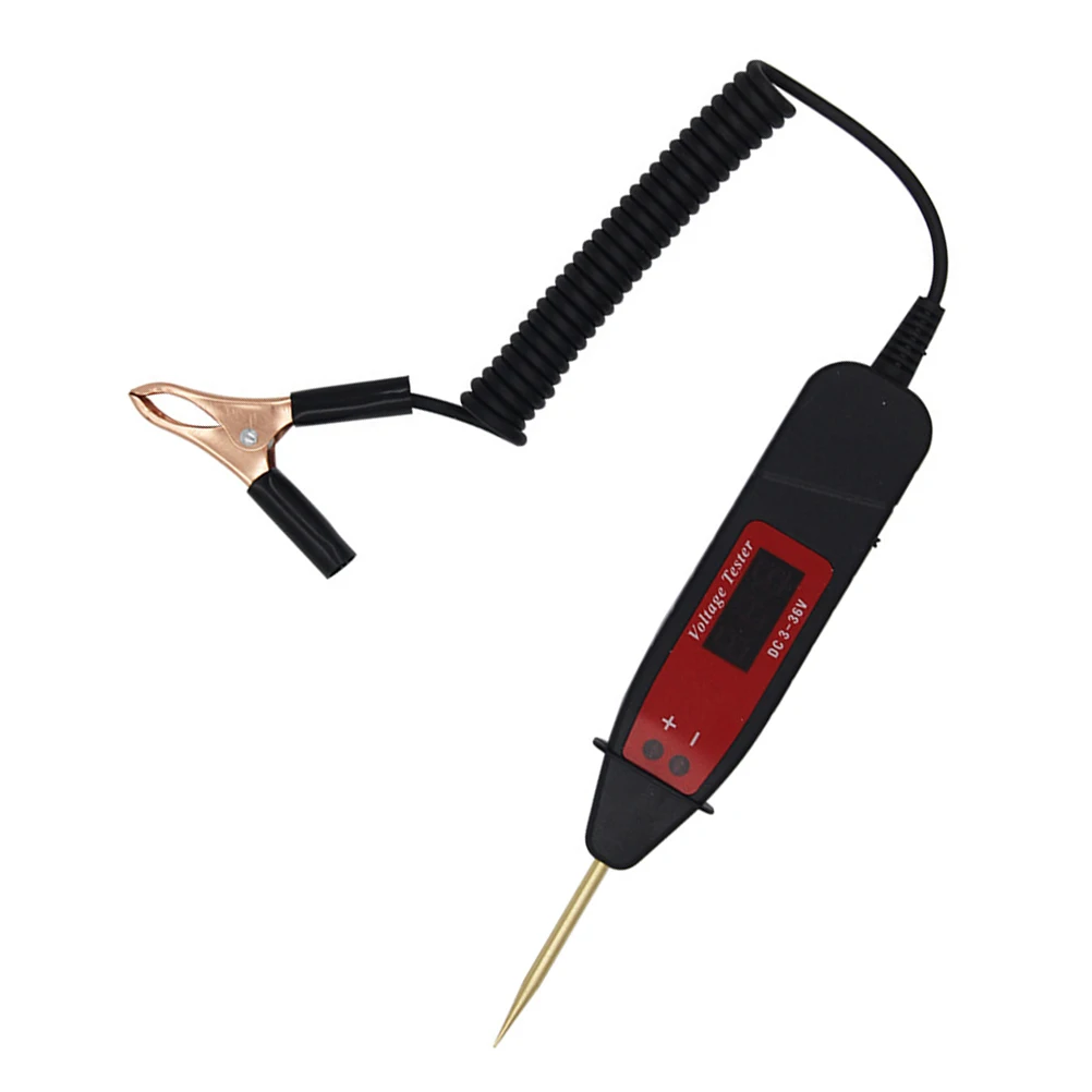جهاز اختبار الدائرة الرقمية Lcd مقبض مريح أداة اختبار الجهد الكهربائي المحمولة للاستخدام المنزلي والمركبات الكهربائية الرقمية #1