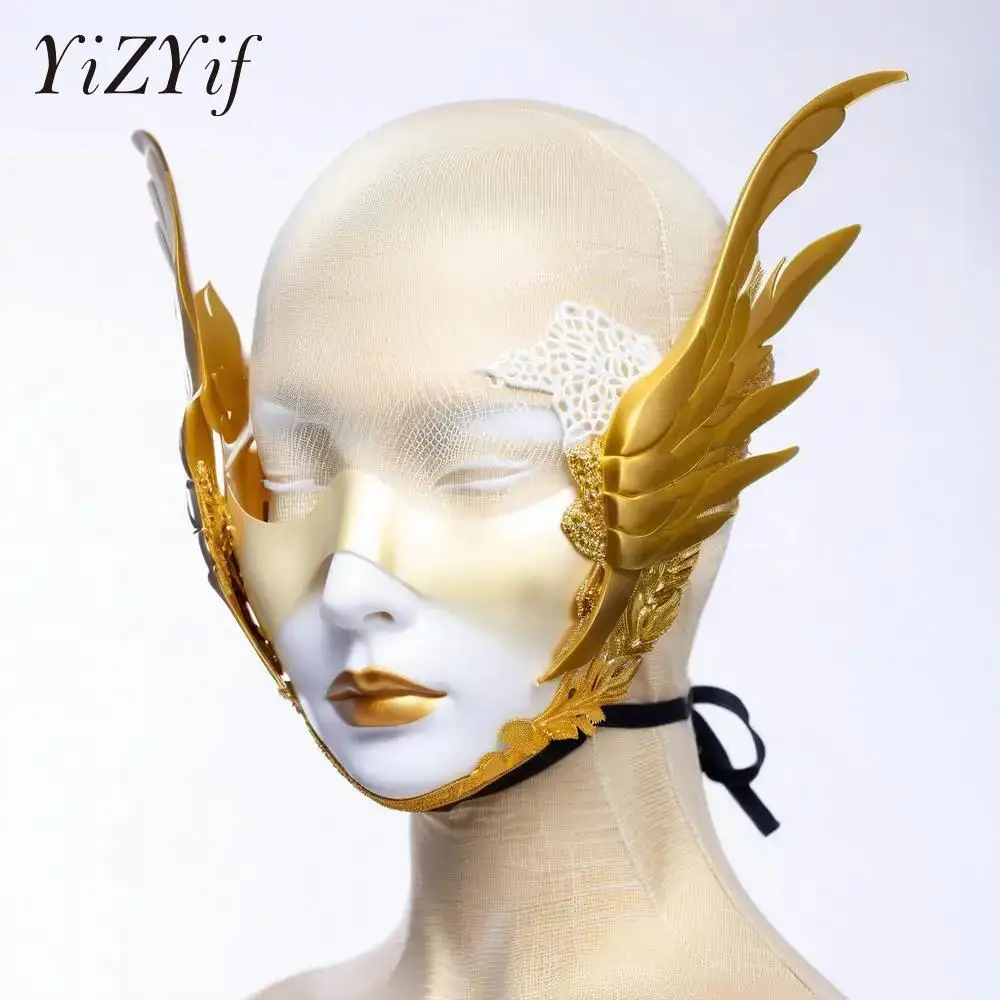 

Halloween Cosplay Mask Resin Half Face Masquerade Masks Venetian Party Mask for Halloween Carnival Personalized Mask Makeup Ball