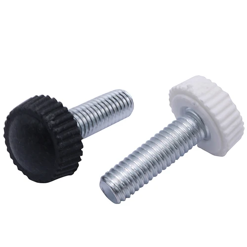 Imagen 2 del producto Cabeza de plástico redonda pequeña con tornillo de pulgar moleteado, tornillo de pulgar de nailon blanco y negro, perilla de baquelita, M4, M5, M6, 10/20 unidades