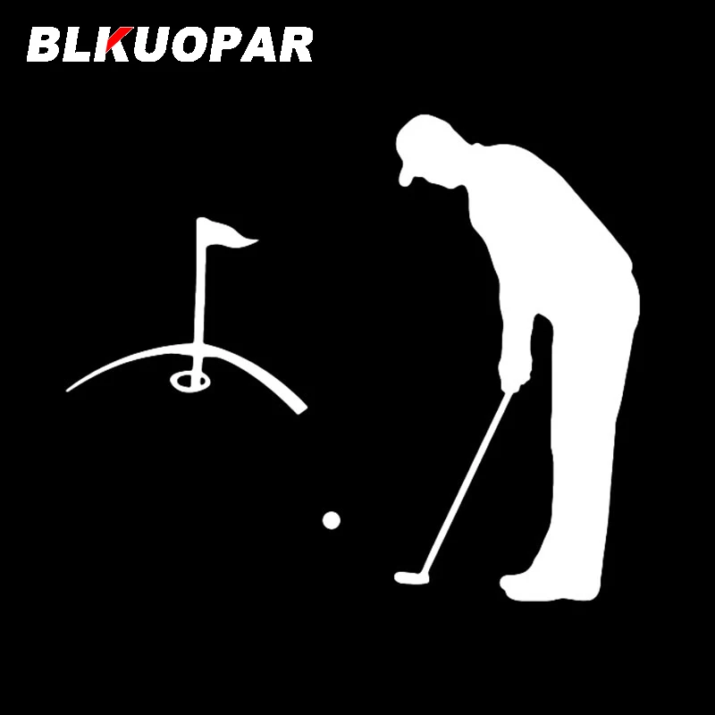 BLKUOPAR Play Golf Keep Fit with Exercise Car Stickers Creative Sunscreen Decal Personality Laptop Refrigerator Car Styling