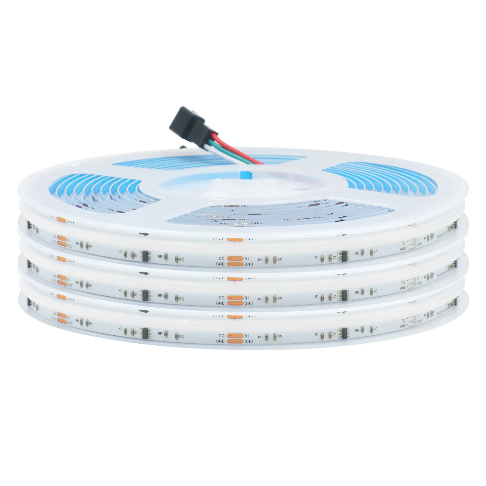 COB RGB LED Strip Lamp 12V 24V WS2811 IC 576leds/m Tape Ribbon Flexible Bluetooth WIFI Works With Alexa Music Addressable Rope