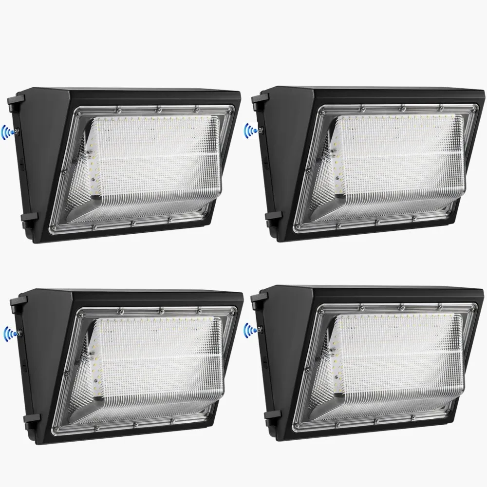 Outdoor LED Wall Light, Iluminação de Segurança, Adequado para Parques de Estacionamento, Armazém, Entrada, 4 Pcs