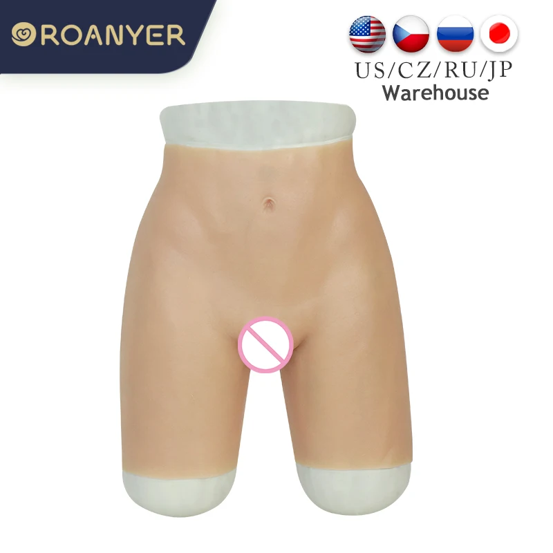 Roanyer Shemale Fake Vagina Pant with Silicone Penetrable Artificial False Buttock Latex Underwear Crossdresser Drag Queen Trans