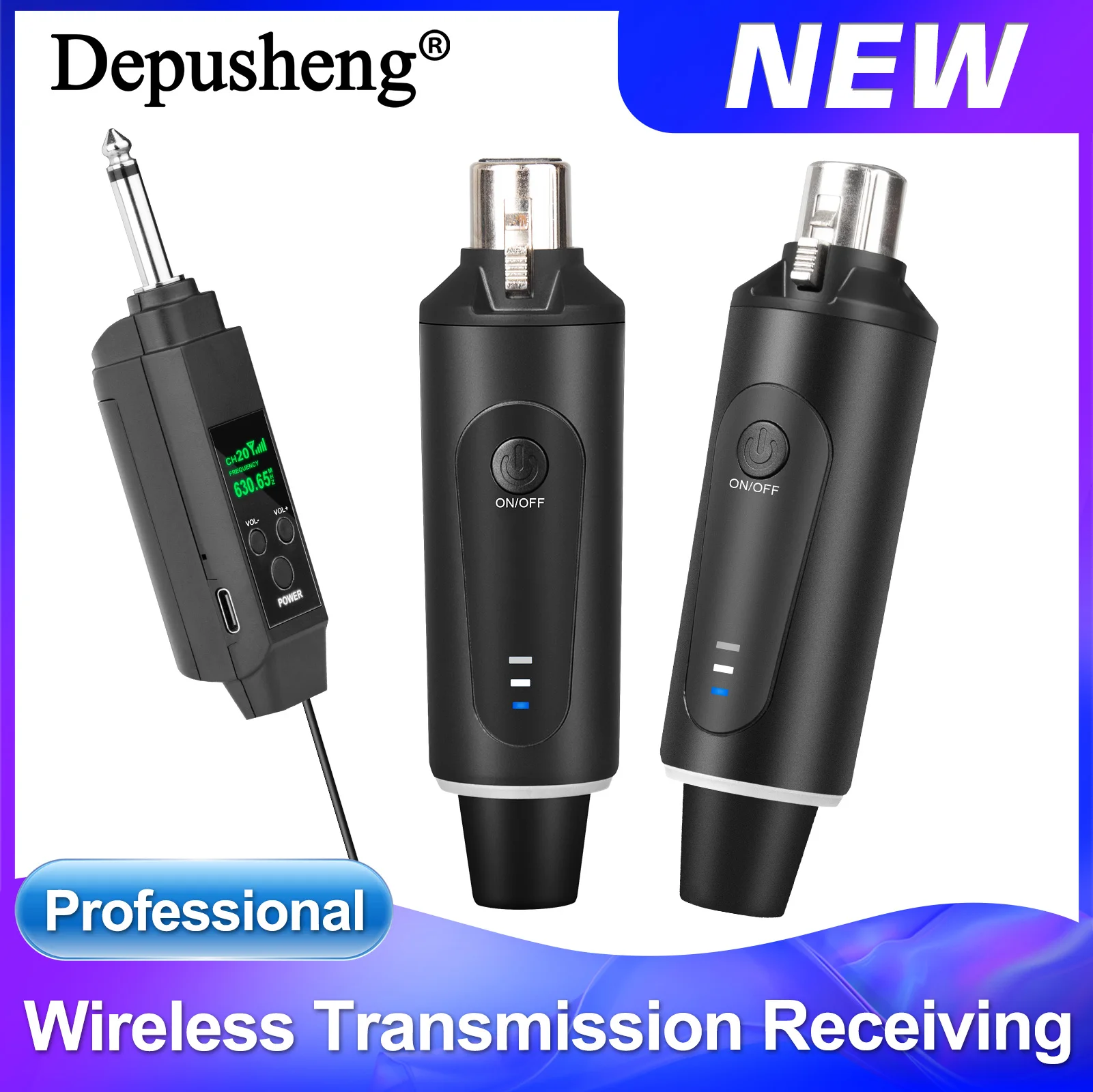 

Professional Condenser Microphone Handheld XLR Transmitter Receiver Wired Depusheng H4-1/2 Wired Microphone Converter