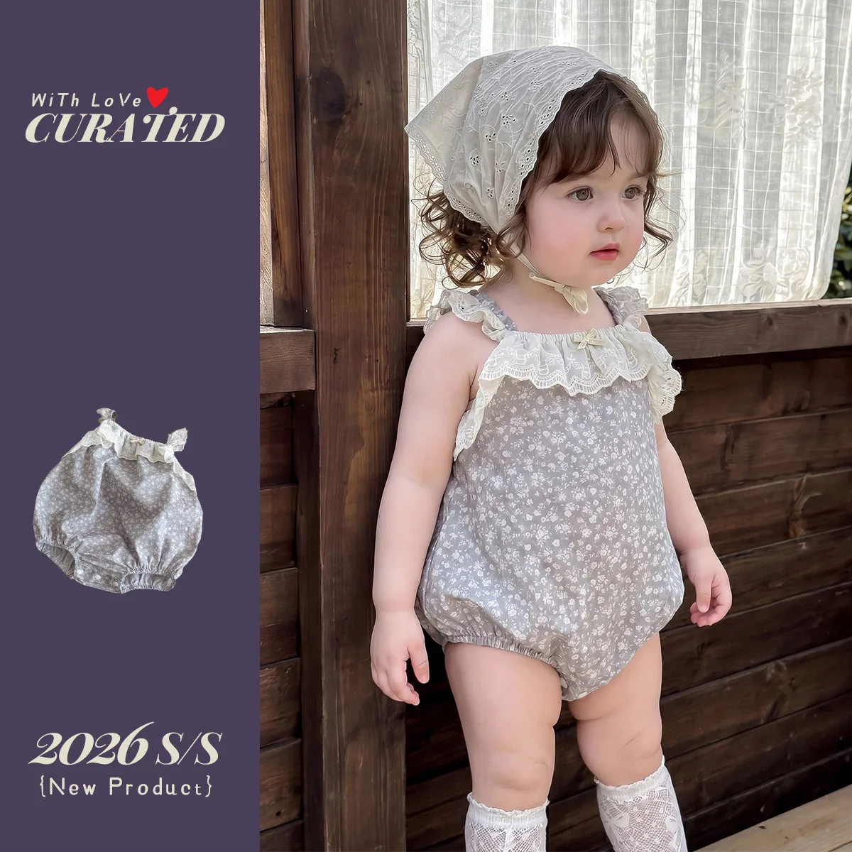 1-year-old Baby Sweet Fart Clothes for Girls Thin Cotton Suspender Triangle Romper Clothes Summer Jumpsuit for Baby Class A