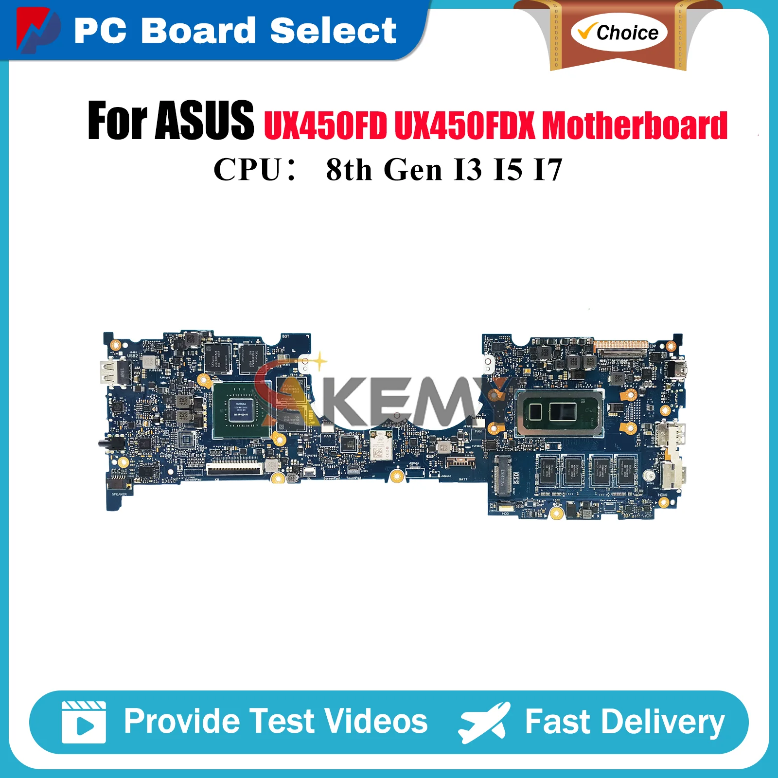 

UX450FD Laptop Motherboard For ASUS ZenBook UX450FDX UX450F UX450FD Notebook Mainboard With I3 I5 I7 CPU 100% tests OK fast ship
