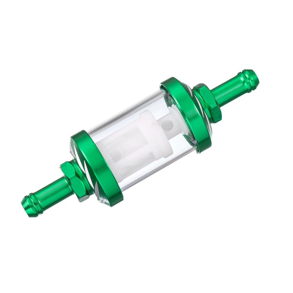 AliExpress NONE 8mm CNC Aluminum Alloy Glass Gas Fuel Gasoline Oil Filter Moto for Dirt Pit Bike 125/140/150/160cc CRF70 90 110 TTR100 110 KLX65