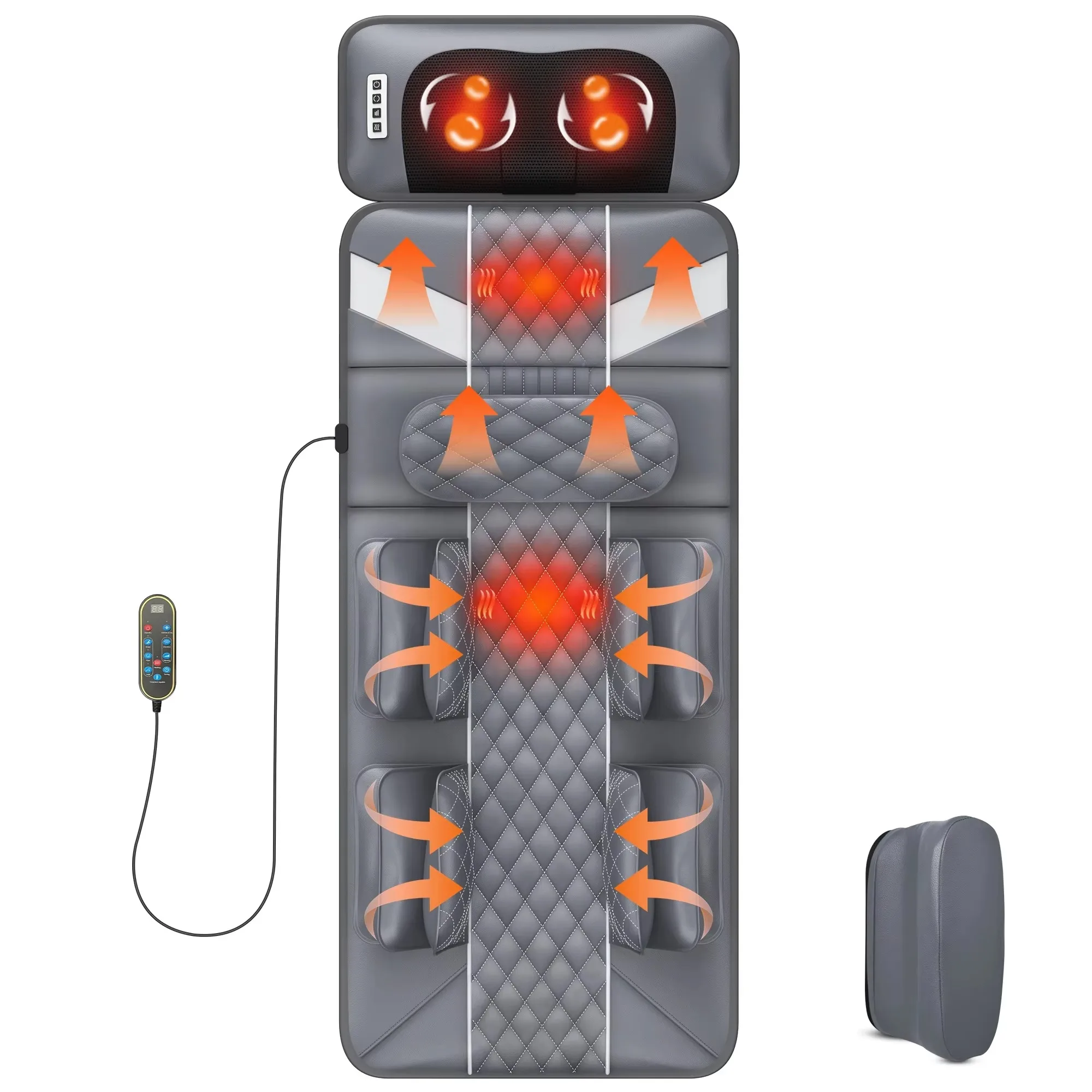 

6D Electric Mattress Airbag Traction Stretch Neck Waist Back Full Body Multifunctional Heat Massage Pad Chair with Foot Rest