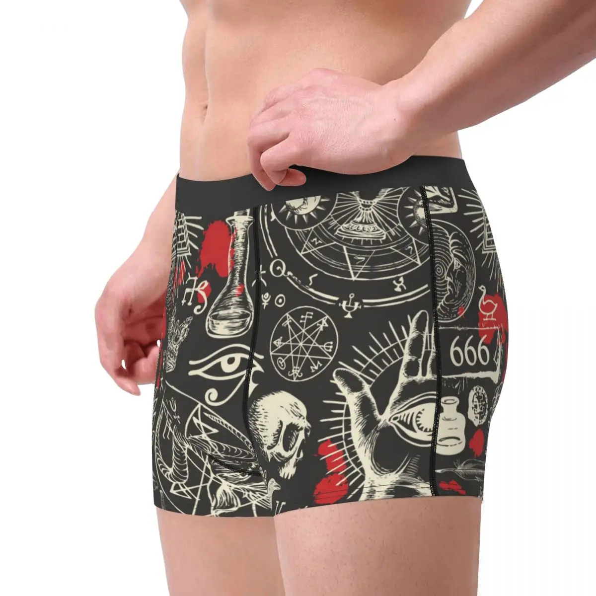 Men's Panties Underpants Boxershorts Retro Occultism Sketches And Blood Drops Underwear for Man Sexy Male Boxer Shorts