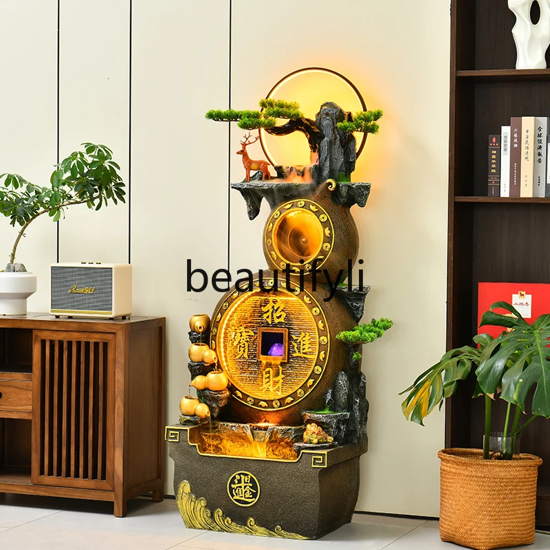

Flowing water rockery fountain lucky ornament home landscape living room decoration office