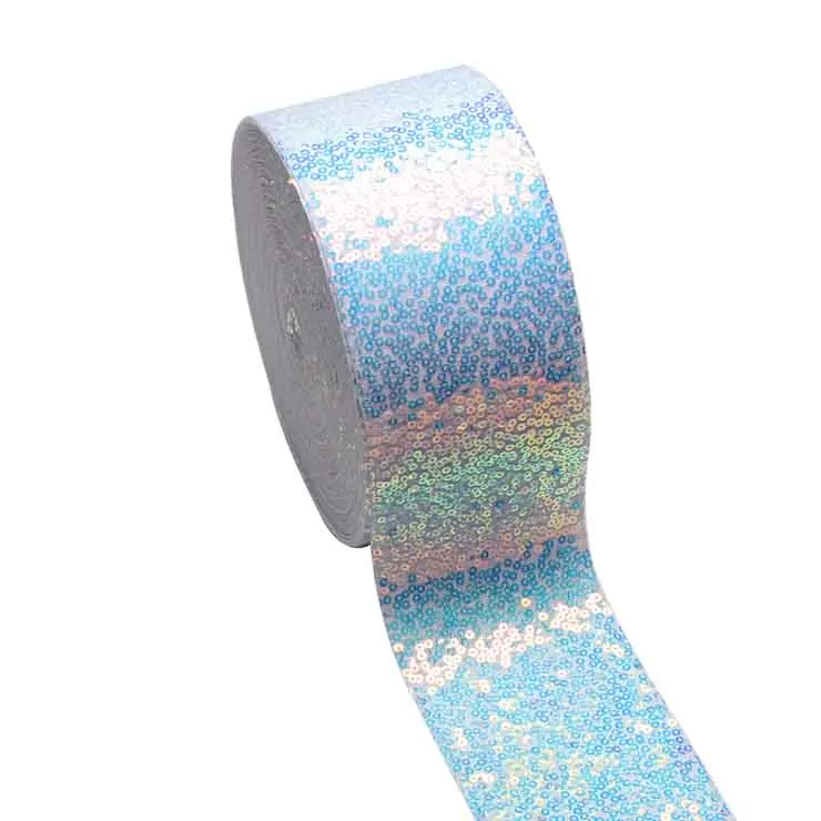 75mm 3 inch Flat Sequins Ribbon for Hairbows Handmade Craft Materials 20yards/lot