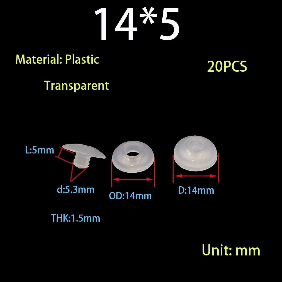Plastic Fastening Buckle Alphabet Rivet Stationery Snap Fastener, Thickness 20mm Inner Hole 5mm Fixing