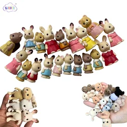 1Pcs Random Forester Families Animal Figure Toy PVC Rabbit Doll Cat Bear Monkey Model Toys For Kids