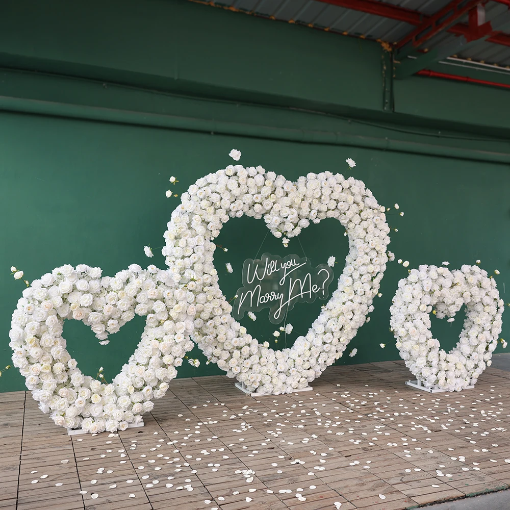 

Свадебное предложение, украшения, цветы, белое сердце, искусственнаяficielle ручной работы, роскошная роза, цветочная гирлянда, реквизит HY2581