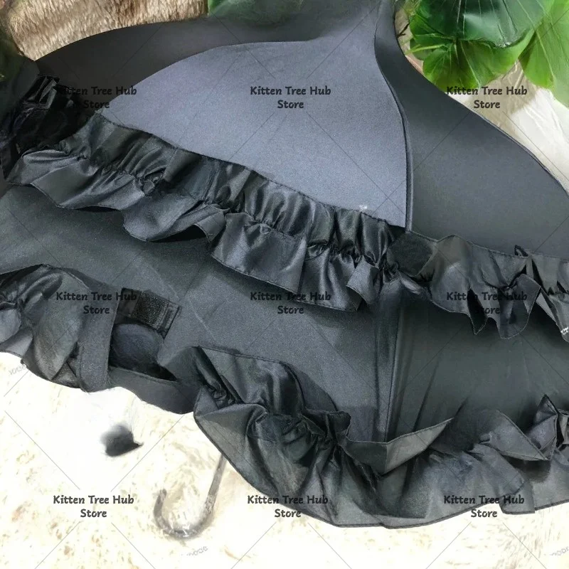 2022 new pagoda-type vinyl sunscreen princess umbrella semi-automatic long-handled umbrella for weather and rain