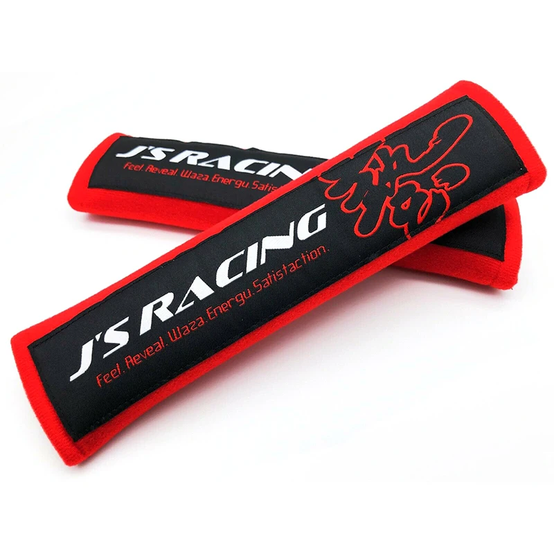 2pcs JS racing Car jdm Style Cotton Seat Belt Cover Soft Harness Pads Seatbelt Shoulder Pad