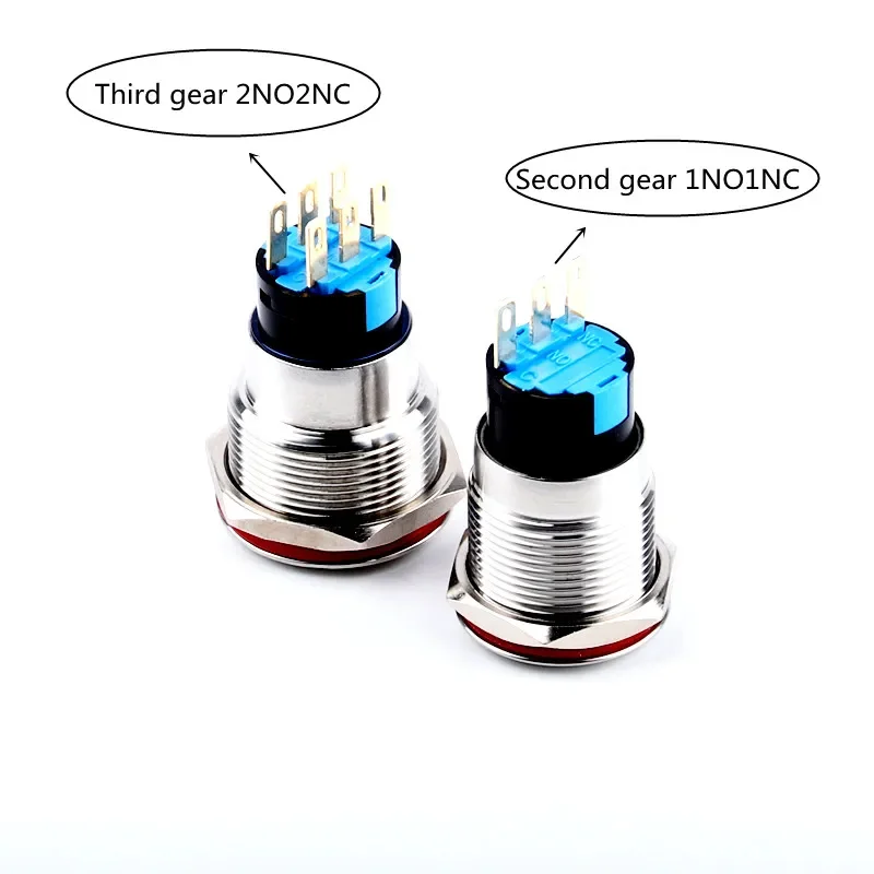 19mm 22mm Waterproof Metal Knob Switch with Key Rotary Switch Second Gear Third Gear Knob Self Locking Switch