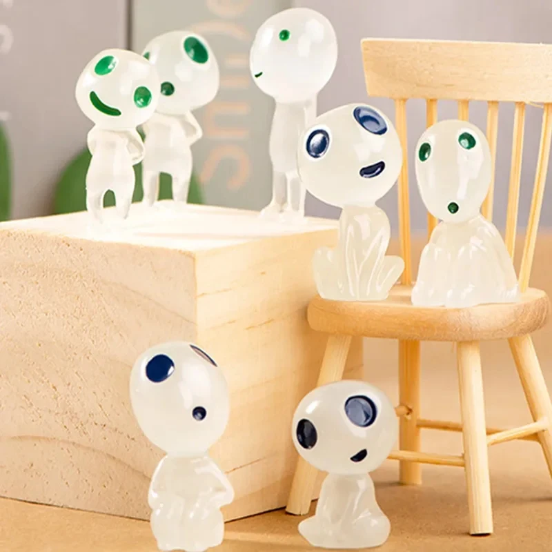 10/20/30/40pcs Luminous Elves Cute Fairy Figures Fish Tank Decor Kodama Glow In The Dark Figures Resin Micro Landscape Figure