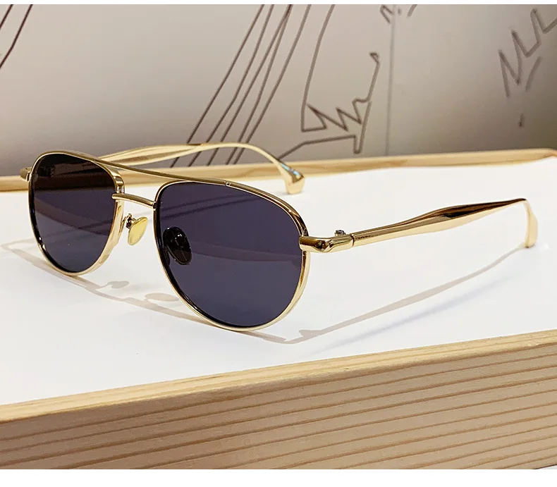 Trendy Beliebte Metall Pilot Sonnenbrille Frauen Männer Outdoor Luxus Designer Shades Sommer Reisen Stick Sonnenbrille Männlich UV400 – Detail 8