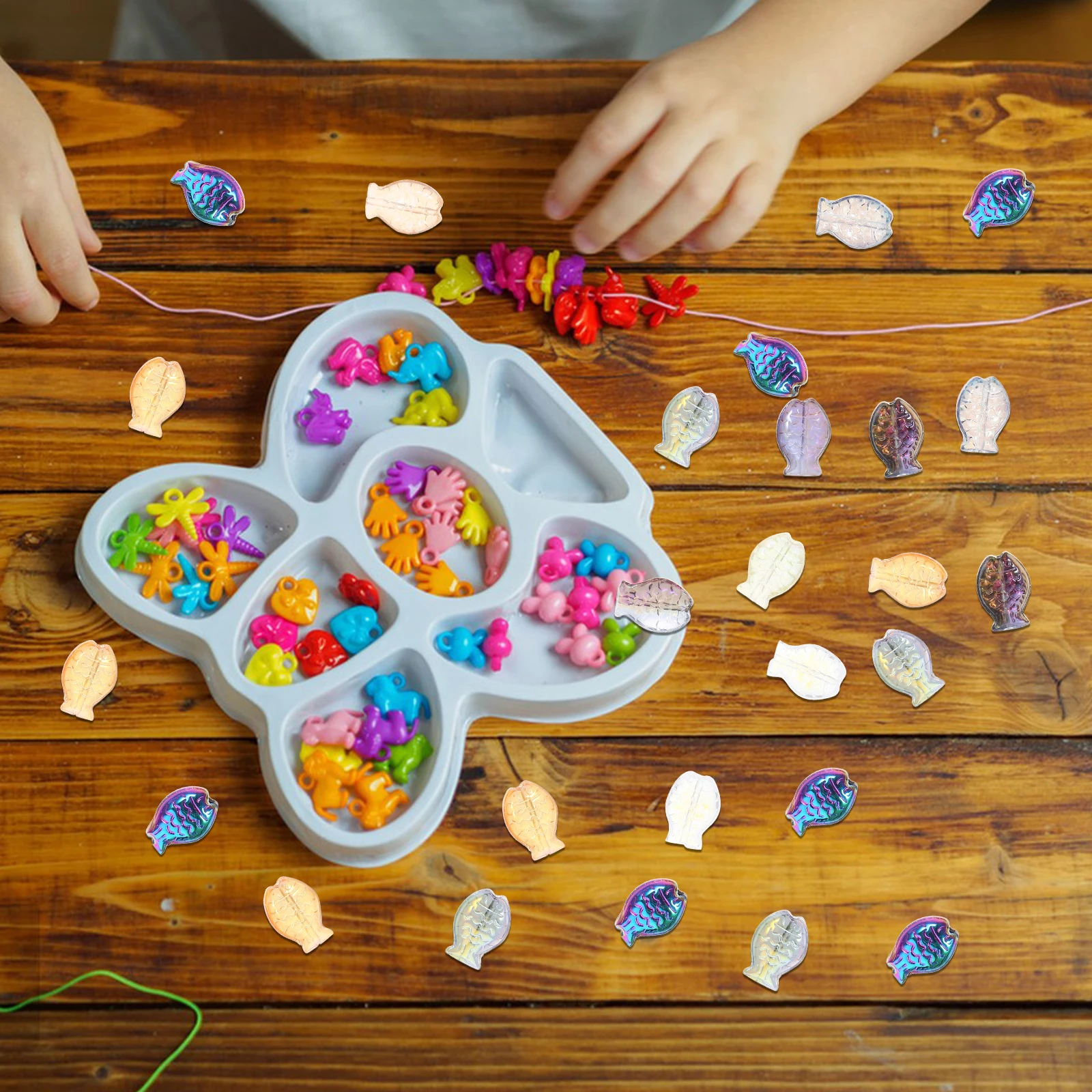 

120Pcs Glass Fish Beads Unique Fish Shape Beads for DIY Bracelet Necklace Making Jewelry Supplies Bracelet Making Supplies