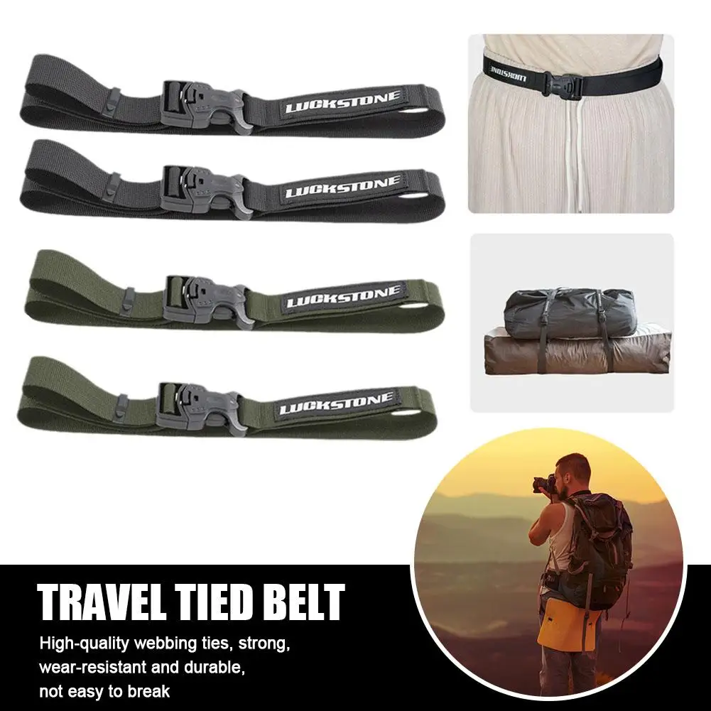 Travel Tied Belt 2Pcs Nylon Cargo Tie Down Luggage Lash Belt Strap Camping Hiking Cargo Storage Belt Buckle