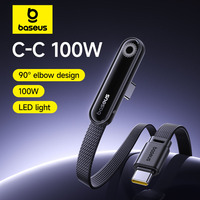 Baseus MVP3 Elbowed USB C Cable 100W For iPhone 16 15 Pro Max LED USB Cable Type C  for Macbook pro Fast Charge Wire for Xiaomi