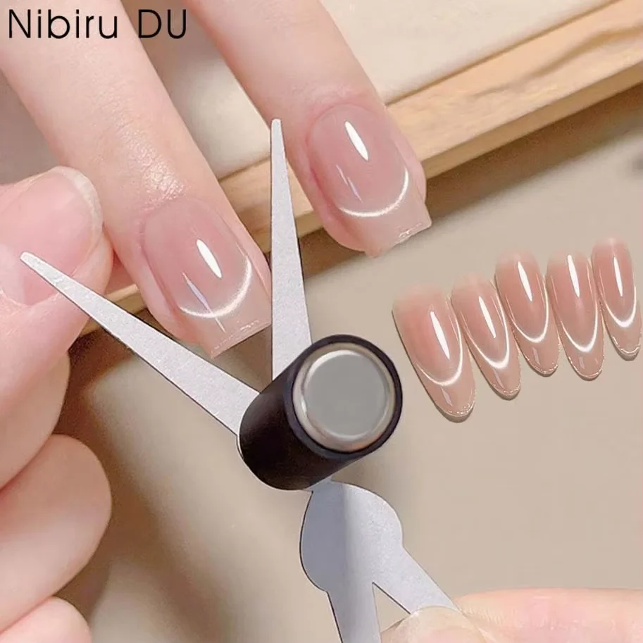 Ferramenta magnética de manicure francesa de ponta dupla, forte ímã de esmalte em gel para olhos de gato, adequado para arte em unhas diy, casa e salõ