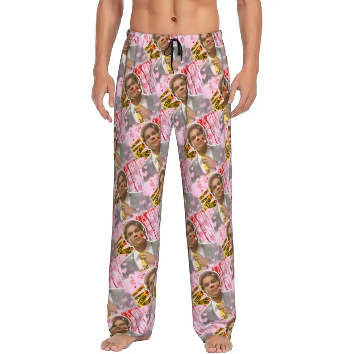 

Custom Dexter Morgan Pajama Pants Sleepwear Men Elastic Waistband Movie Sleep Lounge Bottoms with Pockets